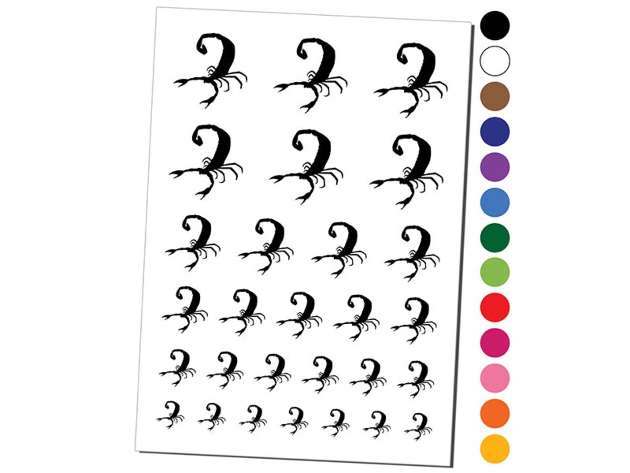 Scorpion Insect Solid Temporary Tattoo Water Resistant Fake Body Art Set Collection